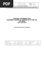 Method Statement For Pavement Works at Approach of VBC Kg. Titi Besi (CH 232.457)