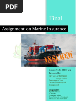 Final Assignment On Marine Insurance For International Trade Law-Tajuddin Ahamed