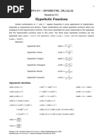 Derivative of Hyperbolic Functions PDF