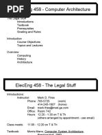 Eleceng 458 - Computer Architecture