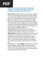 Definitions of Bale and Grain Capacity and Others