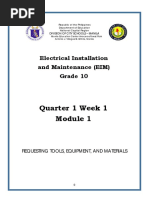 Quarter 1 Week 1: Electrical Installation and Maintenance (EIM) Grade 10