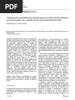 Optimización Estadística de Medios para La Producción de Dextrano Por Leuconostoc SP., Aislado de La Masa Fermentada de Idli