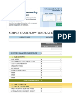 Simple Cash Flow Template: Company Name Manager Name