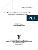 525 - Unorganised Manufacturing Sector in India-Employment, Assets and Borrowings