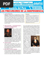 Los Precursores de La Independencia para Tercer Grado de Secundaria