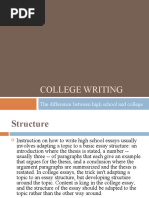 College Writing: The Difference Between High School and College