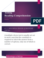 Testing Reading Comprehension