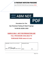 Procedure For The Dye Penetrant Testing of Steel Forgings To BS EN 10228-2:2016