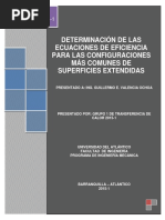 Determinación de Las Ecuaciones de Eficiencia para Las Configuraciones Más Comunes de Superficies Extendidas