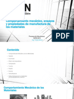 Comportamiento Mecánico, Ensayos y Propiedades de Manufactura de Los Materiales PDF