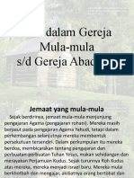 PAK Dalam Gereja Mula-Mula