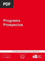 Programs Prospectus: European Business School of Barcelona