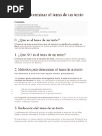 Cómo Determinar El Tema de Un Texto