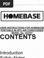 Homebase Air Conditioner 253797 Manual PDF