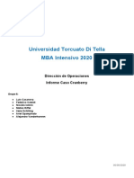 MBA Di Tella - Dirección de Operaciones - Informe Caso Cranberry - Grupo 6