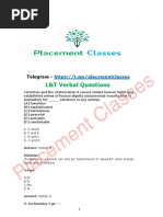 Placement Classes: L&T Verbal Questions