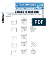 Ficha de Aprendiendo La Decena para Primero de Primaria