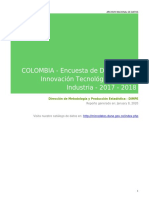 COLOMBIA - Encuesta de Desarrollo e Innovación Tecnológica - EDIT - Industria - 2017 - 2018 PDF