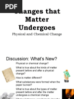 Changes That Matter Undergoes: Physical and Chemical Change