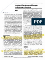 1994, David Roland - How Professional Performers Manage Performance Anxiety