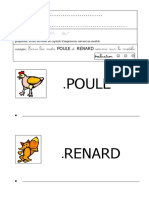 POULE ROUSSE - Ecriture - Écrire Mot Poule Renard en Capitales PDF