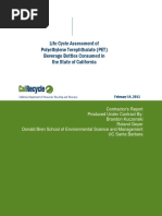 Life Cycle Assessment of Polyethylene Terephthalate (PET) Beverage Bottles Consumed in The State of California