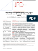 Translucency of Esthetic Dental Restorative CAD/CAM Materials and Composite Resins With Respect To Thickness and Surface Roughness