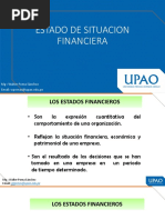 Estado de Situacion Financiera: MG: Walter Poma Sánchez Email: Wpomas@upao - Edu.pe