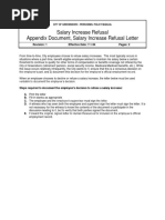 Salary Increase Refusal Appendix Document, Salary Increase Refusal Letter