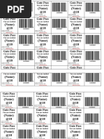 Sample Gate Pass For 18th Debut