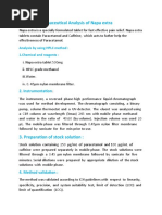 Pharmaceutical Analysis of Paracetamol