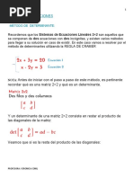 SISTEMA DE ECUACIONEs DETERMINANTE