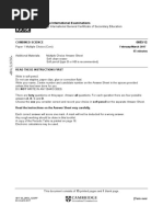 Cambridge International Examinations: Combined Science