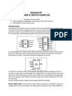 Timer Ic Switch Using 555: Experiment #4