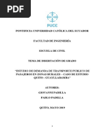 Estudio de Demanda de Transporte Publico de Pasajeros en Zonas Rurales, Caso de Estudio Quito - G PDF