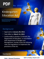 RA 10157 Kindergarten Education Act