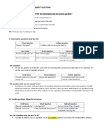 Unit 2: Indirect Questions: 'WH' Questions With Any Verb Except "To Be"