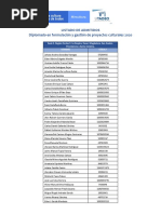 Listado de Admitidos Diplomado 2020