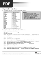 Worksheet 12: Superlative Adjectives