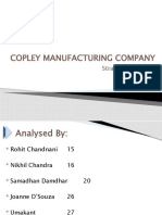 Copley Manufacturing Company: Strategic Planning