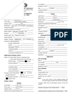 FORM Student Information Sheet