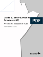 Grade 12 Introduction To Calculus (45S) : A Course For Independent Study