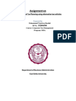 Assignment On: Inter-Temporal Tax Planning Using Alternative Tax Vehicles