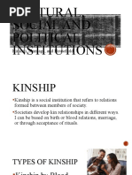 Cultural Politcal and Social Insitutions (Marriage)