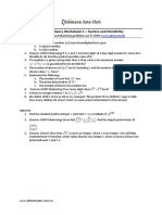 Number Theory Worksheet 1 - Factors and Divisibility