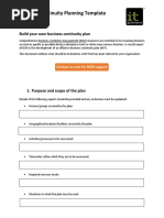 Business Continuity Planning Template Procedure PDF