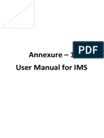 Annexure - 1 User Manual For IMS