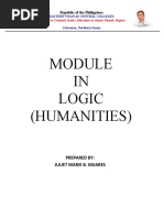 IN Logic (Humanities) : Prepared By: Juliet Marie B. Mijares