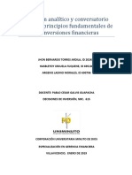 Resumen Analítico y Conversatorio Sobre Los Principios Fundamentales de Las Inversiones Financieras